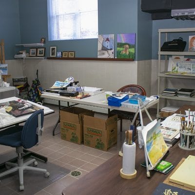 Painting, art, and crafts room